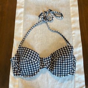 Navy gingham bikini top 34C